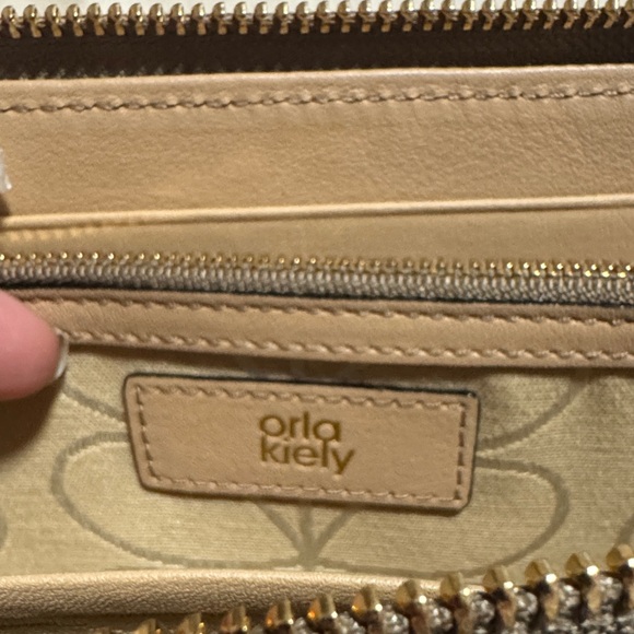 Orla Kiely tan and orange Perforated Wallet - Picture 4 of 5